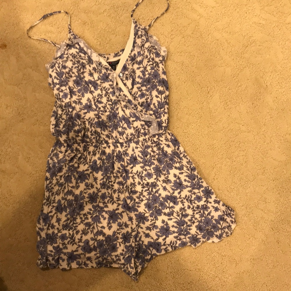 Blue floral romper